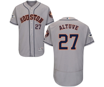 Men's Houston Astros #27 Jose Altuve Grey Flexbase Authentic Collection 2017 World Series Bound Stitched MLB Jersey