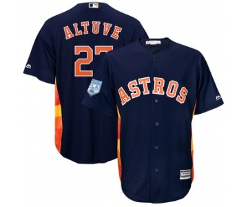 Men's Houston Astros 27 Jose Altuve Majestic Navy 2019 Spring Training Cool Base Player Jersey