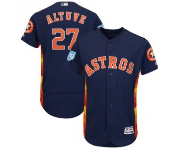 Men's Houston Astros 27 Jose Altuve Majestic Navy 2019 Spring Training Flex Base Player Jersey