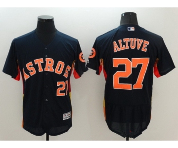 Men's Houston Astros #27 Jose Altuve Navy Blue 2016 Flexbase Majestic Baseball Jersey
