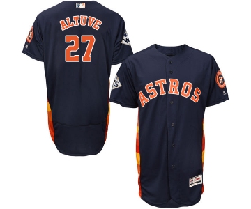 Men's Houston Astros #27 Jose Altuve Navy Blue Flexbase Authentic Collection 2017 World Series Bound Stitched MLB Jersey