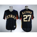 Men's Houston Astros #27 Jose Altuve Navy Blue New Gold Program Flexbase Stitched MLB Jersey