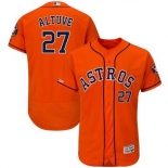 Men's Houston Astros 27 Jose Altuve Orange 150th Patch Flexbase Jersey