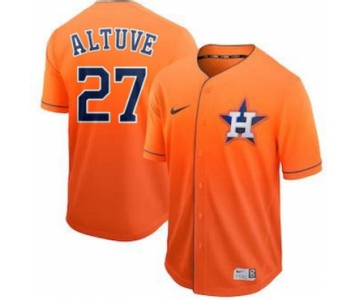 Men's Houston Astros 27 Jose Altuve Orange Drift Fashion Jersey