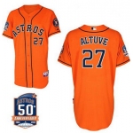 Men's Houston Astros #27 Jose Altuve Orange Jersey With 50th Anniversary Patch