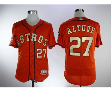 Men's Houston Astros #27 Jose Altuve Orange New Gold Program Flexbase Stitched MLB Jersey