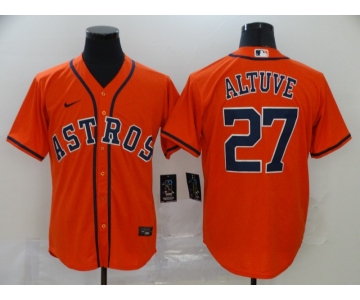 Men's Houston Astros #27 Jose Altuve Orange Stitched MLB Cool Base Nike Jersey