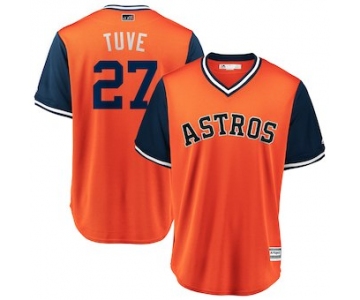 Men's Houston Astros 27 Jose Altuve Tuve Majestic Orange 2018 Players' Weekend Cool Base Jersey