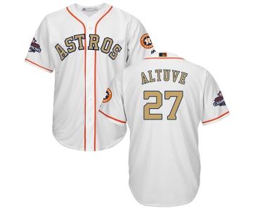 Men's Houston Astros #27 Jose Altuve White 2018 Gold Program Cool Base Stitched MLB Jersey