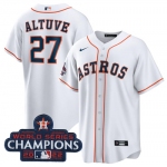 Men's Houston Astros #27 Jose Altuve White 2022 World Series Champions Home Stitched Baseball Jersey