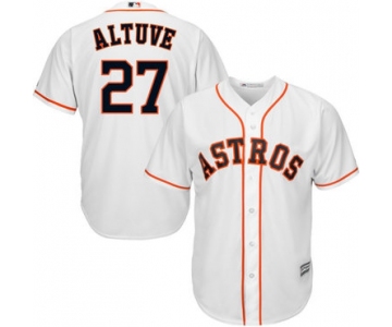 Men's Houston Astros 27 Jose Altuve White Cool Base Jersey