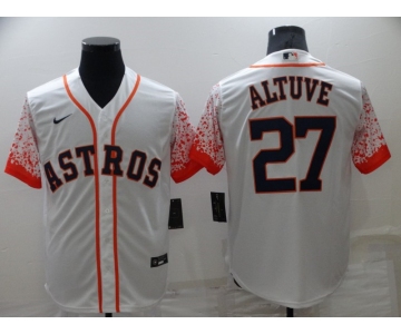 Men's Houston Astros #27 Jose Altuve White Nike Drift Fashion Cool Base Jersey