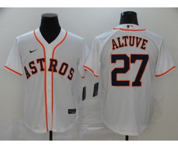 Men's Houston Astros #27 Jose Altuve White Stitched MLB Cool Base Nike Jersey