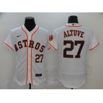 Men's Houston Astros #27 Jose Altuve White Stitched MLB Flex Base Nike Jersey