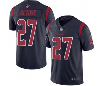 Texans #27 Jose Altuve Navy Blue Men's Stitched Football Limited Rush Jersey