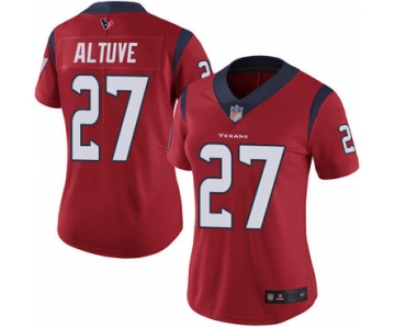 Texans #27 Jose Altuve Red Alternate Women's Stitched Football Vapor Untouchable Limited Jersey