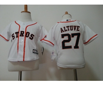 Toddler Houston Astros #27 Jose Altuve White Home MLB Majestic Baseball Jersey