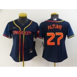 Women's Houston Astros #27 Jose Altuve 2022 Navy Blue City Connect Cool Base Stitched Jersey