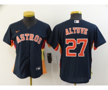 Women's Houston Astros #27 Jose Altuve Navy Blue Stitched MLB Cool Base Nike Jersey