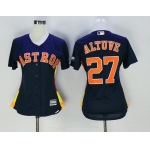 Women's Houston Astros #27 Jose Altuve Navy Blue Stitched MLB Majestic Cool Base Jersey