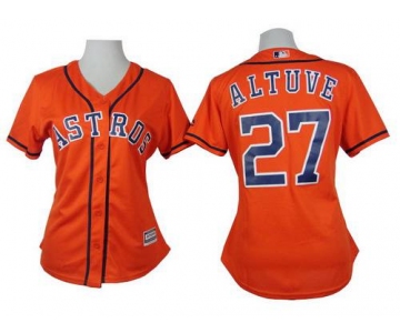 Women's Houston Astros #27 Jose Altuve Orange Jersey