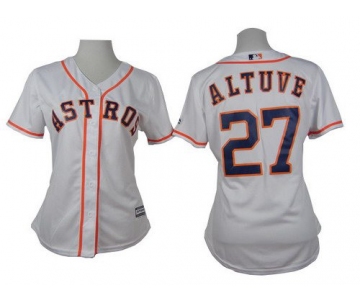 Women's Houston Astros #27 Jose Altuve White Jersey