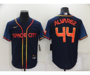 Men's Houston Astros #44 Yordan Alvarez 2022 Navy City Connect Cool Base Stitched Jersey