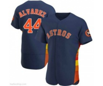 Mens Houston Astros #44 Yordan Alvarez Authentic Navy Alternate Jerseys