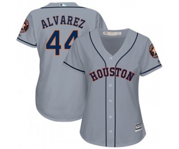 Women's Replica Houston Astros #44 Yordan Alvarez Majestic Cool Base Road Gray Jersey