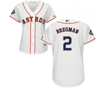 Astros #2 Alex Bregman White Home 2019 World Series Bound Women's Stitched Baseball Jersey
