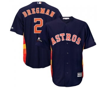 Houston Astros #2 Alex Bregman Majestic 2019 Postseason Official Cool Base Player Navy Jersey