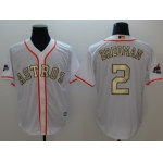Houston Astros #2 Alex Bregman White 2017 World Series Champions Gold Program Cool Base Stitched Baseball Jersey
