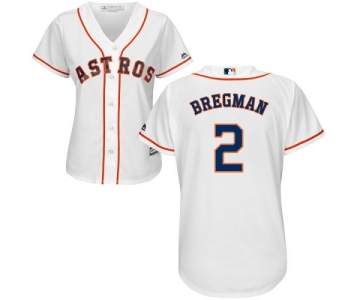 Houston Astros #2 Alex Bregman White Home Women's Stitched Baseball Jersey