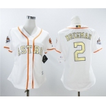 Houston Astros #2 Alex Bregman White Women 2018 Gold Program Cool Base Jersey