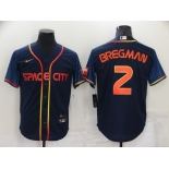 Men's Houston Astros #2 Alex Bregman 2022 Navy City Connect Cool Base Stitched Jersey