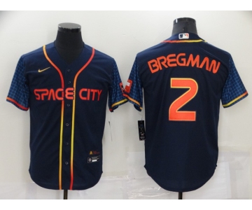 Men's Houston Astros #2 Alex Bregman 2022 Navy City Connect Cool Base Stitched Jersey