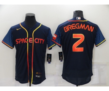 Men's Houston Astros #2 Alex Bregman 2022 Navy City Connect Flex Base Stitched Baseball Jersey