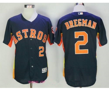 Men's Houston Astros #2 Alex Bregman Navy Blue Stitched MLB Majestic Flex Base Jersey