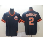 Men's Houston Astros 2 Alex Bregman Navy Throwback Jersey