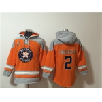 Men's Houston Astros #2 Alex Bregman Orange Ageless Must-Have Lace-Up Pullover Hoodie