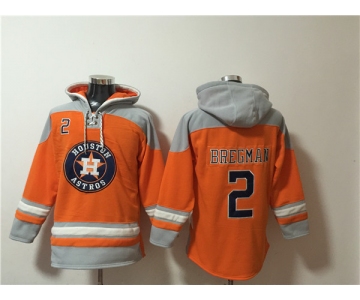 Men's Houston Astros #2 Alex Bregman Orange Ageless Must-Have Lace-Up Pullover Hoodie