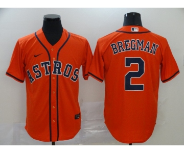 Men's Houston Astros #2 Alex Bregman Orange Stitched MLB Cool Base Nike Jersey