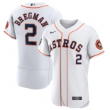 Men's Houston Astros #2 Alex Bregman White 2022 World Series Flex Base Stitched Baseball Jersey