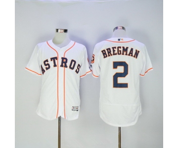 Men's Houston Astros #2 Alex Bregman White Home Stitched MLB 2016 Majestic Flex Base Jersey