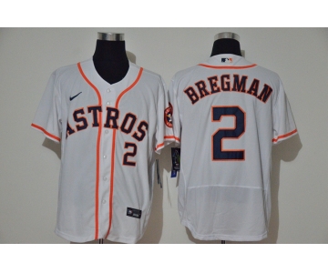 Men's Houston Astros #2 Alex Bregman White Stitched MLB Flex Base Nike Jersey