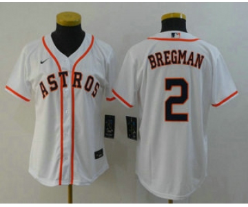 Women's Houston Astros #2 Alex Bregman White Stitched MLB Cool Base MLB Jersey