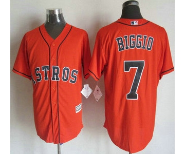 Men's Houston Astros #7 Craig Biggio Alternate Orange 2015 MLB Cool Base Jersey