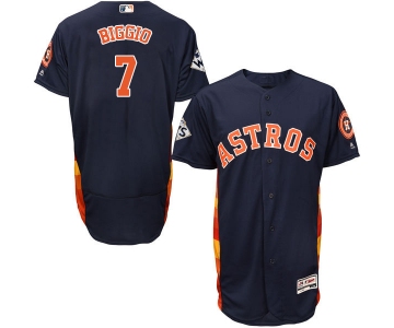 Men's Houston Astros #7 Craig Biggio Navy Blue Flexbase Authentic Collection 2017 World Series Bound Stitched MLB Jersey