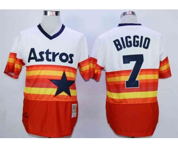 Men's Houston Astros #7 Craig Biggio Orange Cool Base Cooperstown Collection Jersey
