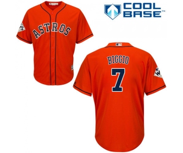 Men's Houston Astros #7 Craig Biggio Orange New Cool Base 2017 World Series Bound Stitched MLB Jersey